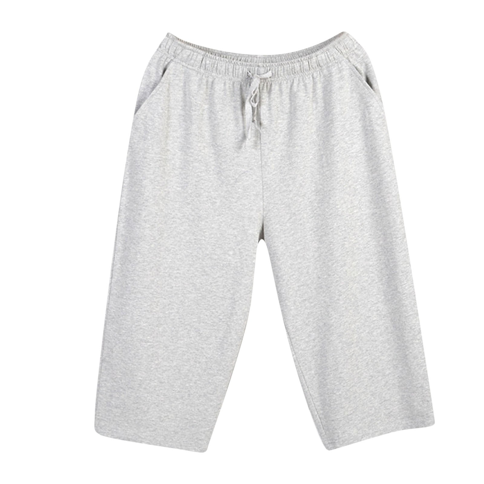 Hwmodou Mens Pajama Outfits Sets Mens Capris Over The Knee Thin Outfit Living Pants Loose