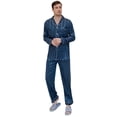 thumbnail image 1 of Hwmodou Mens Sleepwears Valentine's Day Love Heart Cute Printed Solid Nightwear Long Sleeve Night Gown Set For Couples Silk Robe Comfort And Style Plus Size Pajamas Gift For Man, 1 of 9