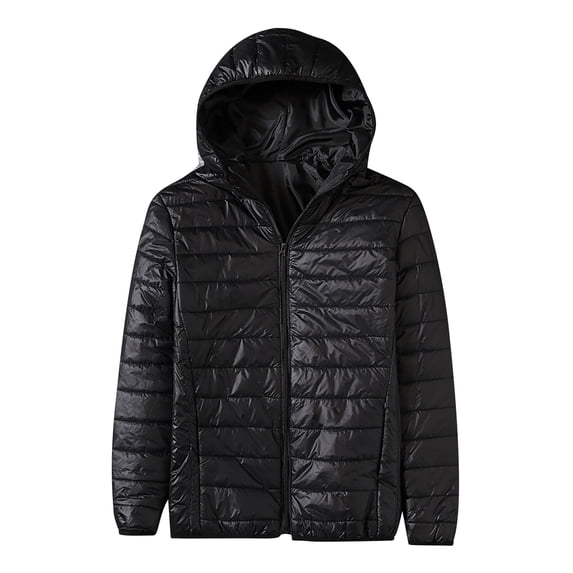 Hwmodou Parkas For Men Autumn Winter Fashion Casual Solid Color Zipper Stand Collar Pocket Hooded Down Lightweight Warm Mountain Ski Snowboard Jacket Hooded Parkas