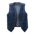 thumbnail image 1 of Hwmodou Sleeveless Denim Jacket Womens Sleeveless V Neck Button Down Jean Jacket Oversized Denim Vest, 1 of 5