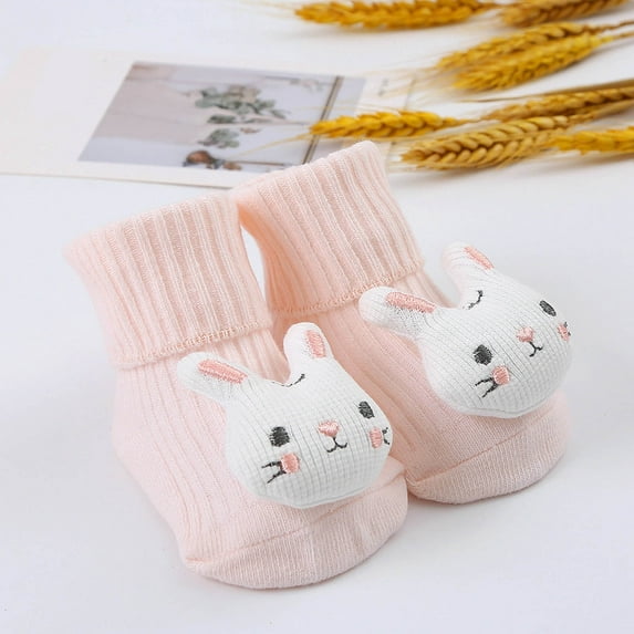 Hwmodou Socks Knitted Cartoon Pattern Cute Boy Girl Toddler Socks Middle Tube Socks Thermal Soft Fit,0M-5Y