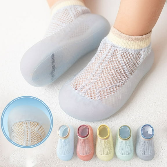 Wxolcjlv Sole Shoes Soft Toddler Slipper 036Months Boys Socks Anklet Summer Solid Baby Rubber Girls Breathable Kids Baby Socks Fashion Comfy Actice Fit,0M-3Y