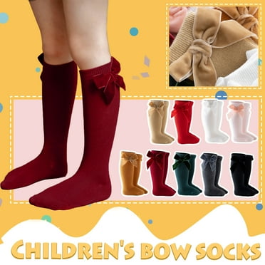 Hwmodou Solid Sock Stockings Mid-Calf Baby Kids Girls Princess Length Socks Toddler Knee-High Baby Care Thermal Soft Fit,3M-3Y