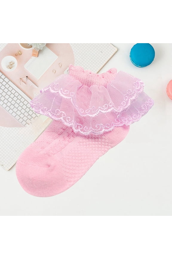 Wxolcjlv Spring Autumn Cute Socks Delicate Embroidery Lace Socks Lace Lace Socks Stretchy Thermal Fashion,12M-8Y