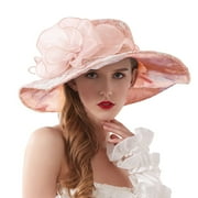 Hwmodou Spring Summer Mesh Sunshade Hat Flower Temperament Wedding Dress Hat Sun Dome Large Brim Hat Fashion Hat For Woman