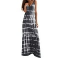 thumbnail image 1 of Hwmodou Summer Dresses Women 2024 Neck Sleeveless Dress Women Casual Gradient Striped Bohemian Tie-Dye Maxi Round Women's Dress 1920S Dresses For Woman, 1 of 6