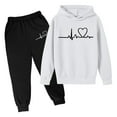 thumbnail image 1 of Hwmodou Toddler Baby Girls 2 Piece Outfits Sweatshirt Girl Kids Boy Kids Hooded Tracksuit Unisex Fall Winter Hoodie Sweatshirt+Sweatpants Set Dailywear Workout Comfy,18M-13Y, 1 of 3