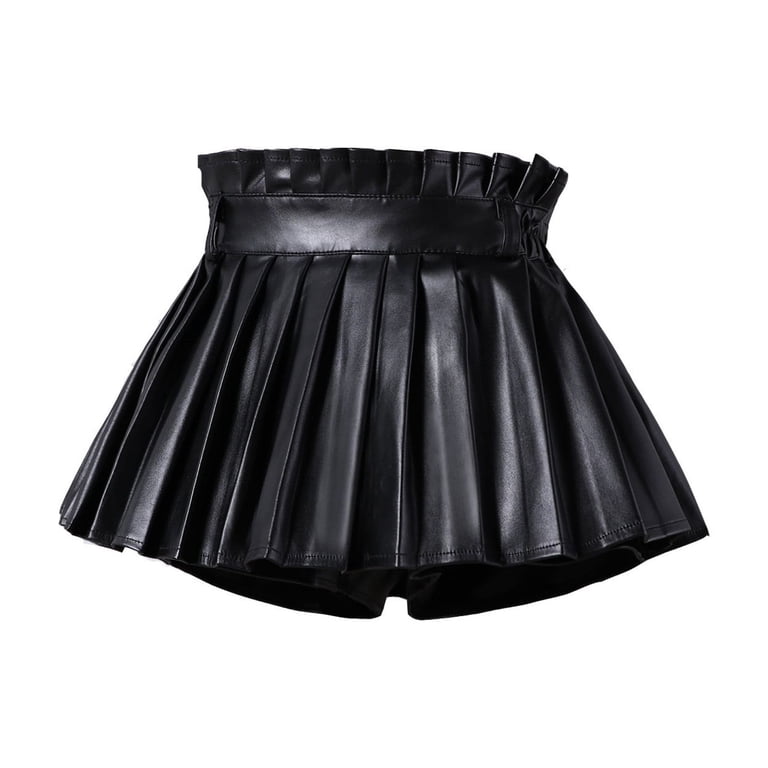 Hwmodou Toddler Baby Girls Leather Dresses Kids Pu Solid Color Fashion  Personality Dress Full Skirt Skirt Spirng Soft Comfy For Teen Girl,18M-14Y  - Walmart.com