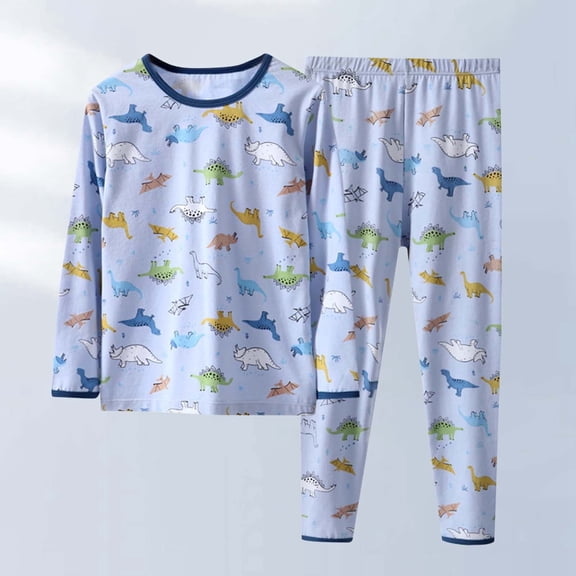 Hwmodou Toddler Boy Clothes Sets Big Boy Underwear Set Pure Cotton Pajamas Autumn Winter Warm Childrens Long Sleeve Set New Cute Outfit