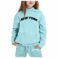 thumbnail image 1 of Hwmodou Toddler Girl Christmas Outfit Set Boys Long Sleeve Solid Color Warm Hoodie Pullover Tops Pants Outfits Sweatsuits Teen Girl Gifts Trendy Stuff,1-9Y, 1 of 4