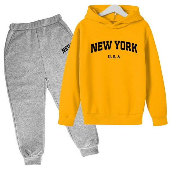 Hwmodou Toddler Girl Christmas Outfit Set Leisure Letter Printed Long Sleeve Hoodie Pullover Tracksuit Jogger Sweatpants Unisex 2 Pc Sweatsuit Set Teen Girl Gifts Trendy Stuff,3-16Y