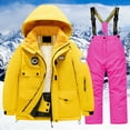 thumbnail image 1 of Hwmodou Toddler Girl Clothes Sets Childrens Ski Suit Multi Pocket Jacket Pants Kid Winter Windbroof Snowboarding Winter Warm Snow Suits Unisex Everyday Wear, 1 of 9