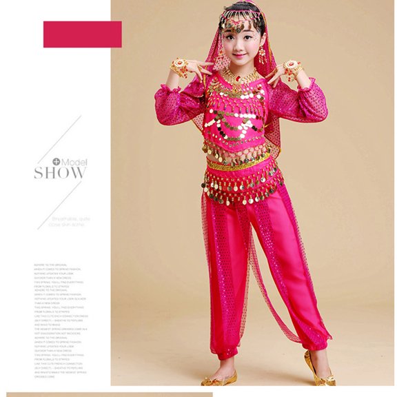 Hwmodou Toddler Girl Clothes Sets Kids Girls Belly Dance Girl Apparel Performance Sets Activewear Clothes