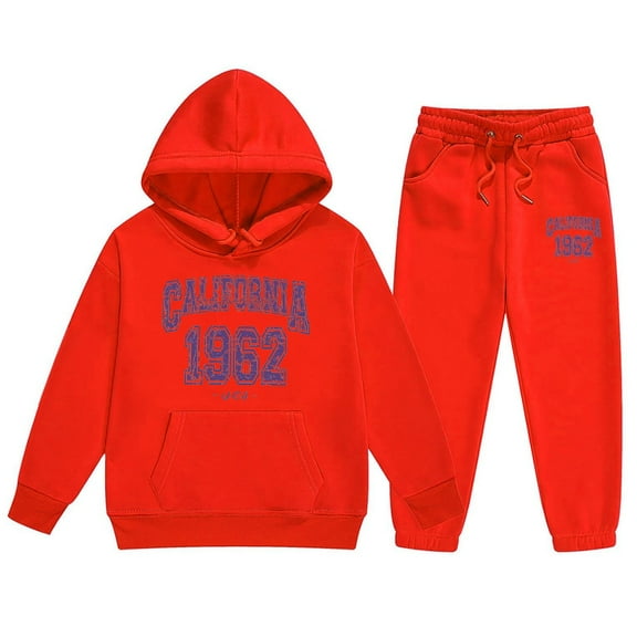 Hwmodou Toddler Girls 2 Piece Outfits Boy Girl Sweatsuits City Letter Pullover Hoodie Tops Sweatpants Tracksuit Set Soft Comfy Trendy,1-9Y