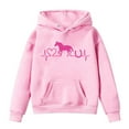 thumbnail image 1 of Hwmodou Toddler Girls Graphic Hoodies Kids Valentines Day Art Graphic Horse Print Long Sleeve Hoodies With Pocket Big Girl Clothes Outdoor Workout Comfortable Kids Clothes,4-14Y, 1 of 3