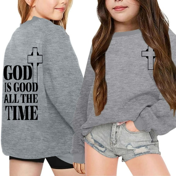 Hwmodou Toddler Girls Graphic Sweatshirts Kids Trendy Chic Letter Printed Hooded Printed Sweatshirt Leisure Loose Sweatshirt Casual Holiday Party Kids Clothing,2-13Y