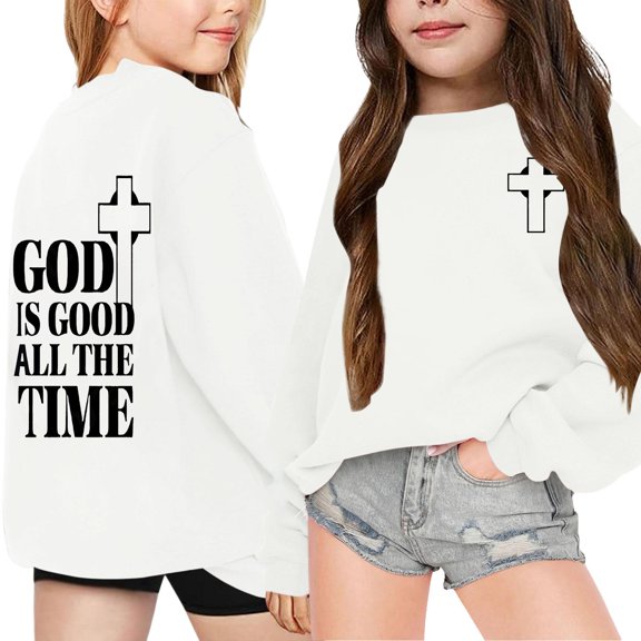 Hwmodou Toddler Girls Graphic Sweatshirts Kids Trendy Chic Letter Printed Hooded Printed Sweatshirt Leisure Loose Sweatshirt Fashion Trendy Kids Street Sets,2-13Y