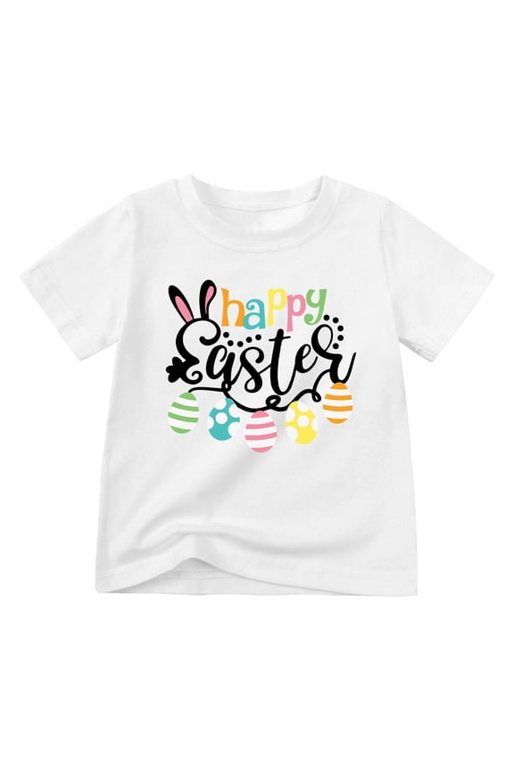 Toddler Girls Graphic T-Shirt Shirts Teen Kids Boy Girl Short Sleeve Easter Prints T Shirt,2-12Y