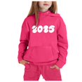 thumbnail image 1 of Hwmodou Toddler Girls Outfit Sets Kids Cuhk Kids Long Sleeve 2025 Hooded Top Hoodie Pant Set,2-Piece,Size 2-13Y, 1 of 4