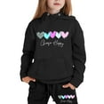 thumbnail image 1 of Hwmodou Toddler Girls Outfit Sets Kids Girl Boy Long Sleeve Letter Printed Lightweight Hoodie Sweatshirts And Long Pants Set Outfit,2-Piece,Size 2-13Y, 1 of 7