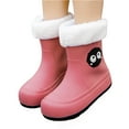 thumbnail image 1 of Hwmodou Toddler Rain Boots Boys Girls Winter Fleeced Easy On Waterproof Outdoor Cartoon Rain Boot Textured Soles Non Light Comfort Rain Shoes Primary School Students, 1 of 3