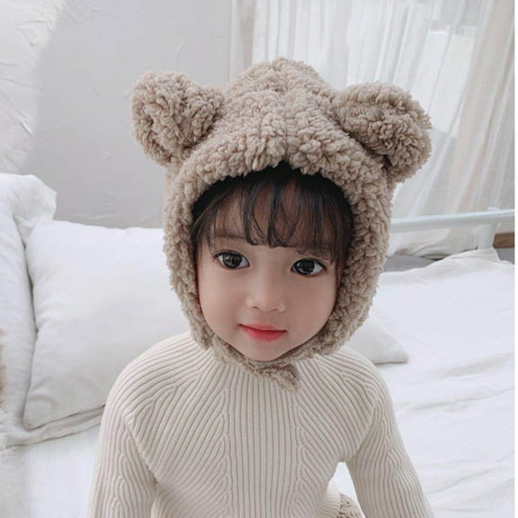 Hwmodou Toddler Winter Hat Baby Adjustable Hat Soft Warm Knitted Cute Ears Boys Girls Kids Beanie