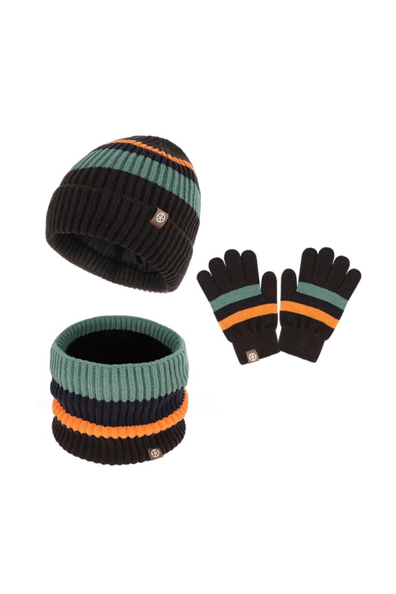 Toddler Winter Hat Scarf Gloves Set For Boys Girls Warm Cap Lined Knitted Hat Kids Beanie