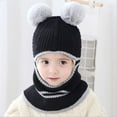 thumbnail image 1 of Hwmodou Toddler Winter Hat Windproof Hat Thick Baby Caps Warm Ski Scarf Hat Hood Knitted Cycling Thermal Earflap Hat Kids Beanie, 1 of 3