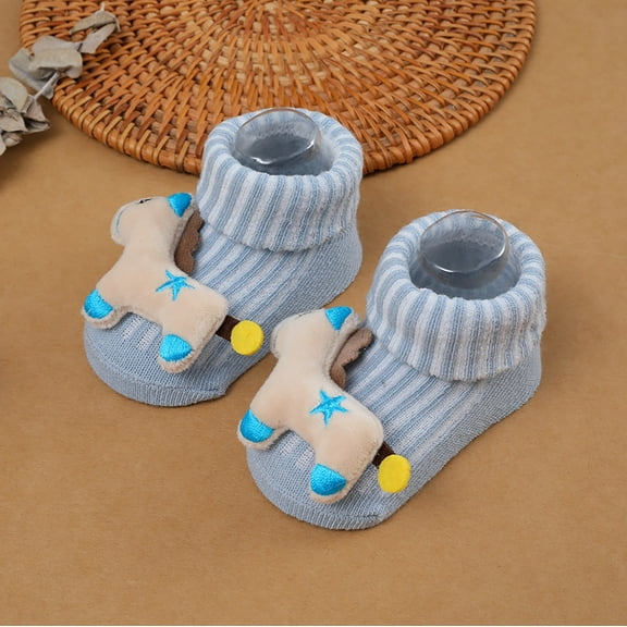 Hwmodou Warm Baby Socks Girls Socks Infant Newborn Slip Socks Cartoon Socks Stretchy Affordable Socks,0M-12M