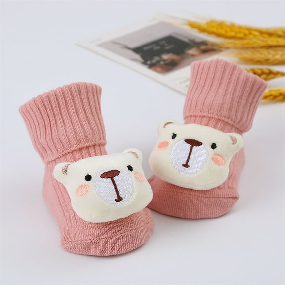 Hwmodou Warm Baby Socks Shoes Boys Girls Walking Shoes Comfortable Fashionable Princess Shoes Cute Soft Socks,0M-18M