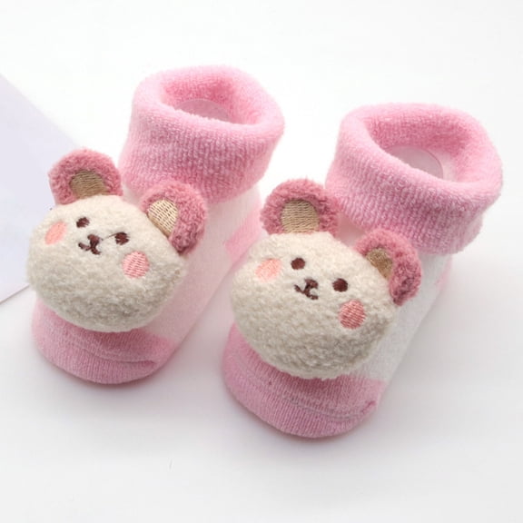 Hwmodou Warm Baby Socks Shoes Boys Girls Walking Socks Comfortable Fashionable Socks Cute Soft Socks,0-12M
