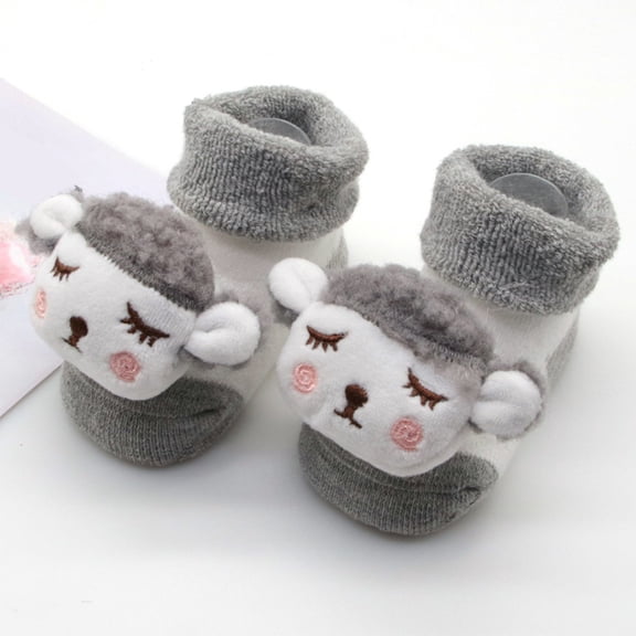 Hwmodou Warm Baby Socks Shoes Boys Girls Walking Socks Comfortable Fashionable Socks Cute Soft Socks,0-12M