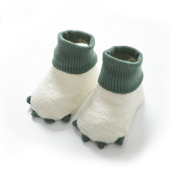 Wxolcjlv Warm Baby Socks Small Paws Socks Floor Socks Autumn Winter New Half Velvet Soft Skin Boys Girls Cute Soft Socks,0M-18M