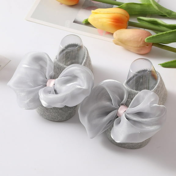 Hwmodou Warm Baby Socks Socks Soft Socks Floor Bowkot Bottom Children Shoes Princess Socks Kids Socks Cute Soft Socks,0M-24M