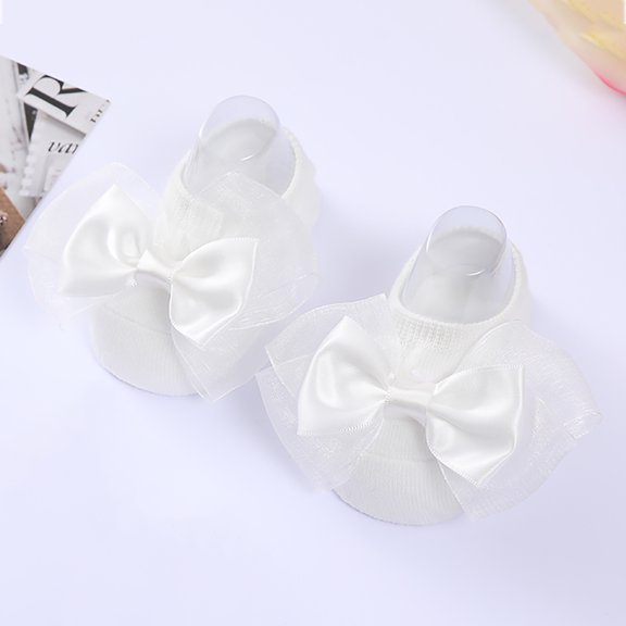 Hwmodou Warm Baby Socks Soft Shoes Bowkot Floor Bottom Princess Children Socks Kids Socks Stretchy Affordable Socks,0M-24M