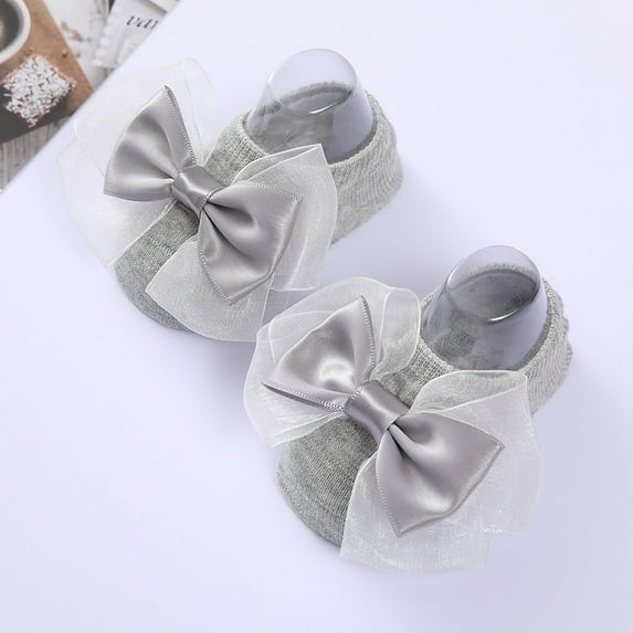 Hwmodou Warm Baby Socks Soft Shoes Bowkot Floor Bottom Princess Children Socks Kids Socks Stretchy Affordable Socks,0M-24M