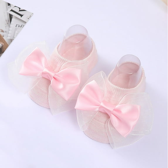 Hwmodou Warm Baby Socks Soft Shoes Bowkot Floor Bottom Princess Children Socks Kids Socks Stretchy Affordable Socks,0M-24M