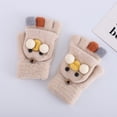 thumbnail image 1 of Hwmodou Warm Toddler Mittens Flip Kids Knitted Convertible Children Fingerless Gloves Top Winter Kids Gloves & Mittens, 1 of 3