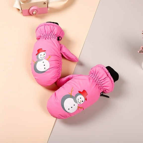 Hwmodou Warm Toddler Mittens Kids Winter Windproof Cold Weather Outdoor Sports Gloves Boys Girls Snow Gloves Ski Gloves