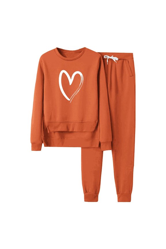 Woman 90S Outfits Women Outfit Women's Solid Color Tracksuit Casual Loose Fit Velvet Lined Thickened Round Neck Long Sleeve 2PCS Set Vacation Outfits For Woman