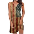 thumbnail image 1 of Hwmodou Women Dresses Casual Round Neck Hollow Ring Colorful Independence Day Printed Sleeveless Vacation Simple Dress Holiday Ladies Sundress, 1 of 5