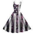 thumbnail image 1 of Hwmodou Women Dresses Fashion Strap Casual Independence Day Printed Waist Wrapped Dress Large Hem Dress Holiday Female Sundress, 1 of 2