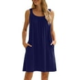 thumbnail image 1 of Hwmodou Women Dresses Sexy Women Dress Summer Casual T Shirt Dress Beach Cover Up Sleeveless Tank Top Skirt With Pockets Office Work Sundress For Woman Weekend Summer Dresses, 1 of 5