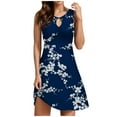 thumbnail image 1 of Hwmodou Women Dresses Summer Fashion Vintage Floral Ink Matching Mid Beach Daily Stylish Dress Unique Female Sundress, 1 of 5