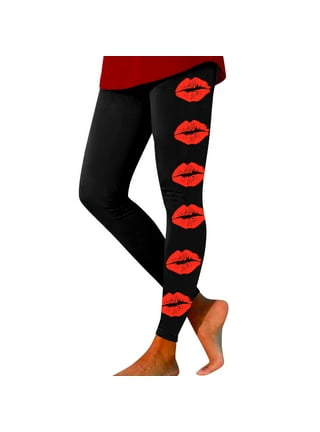 GOXIANG Valentine's Day Leggings for Women Red Heart Graphic Printed Yoga  Pants Workout Tummy Control Skinny Legging Tights Black at  Women's  Clothing store