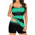 thumbnail image 1 of Hwmodou Women Plus Size Print Strappy Back Tankini Set Two Piece Swimsuits Swimdress, 1 of 7