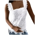 thumbnail image 1 of Hwmodou Women's Spring Summer Solid Color Fashion Square Neck Jacquard Sleeveless Tank Top Casual Top Unique Lightweight Stretchy Breathable Cami, 1 of 8