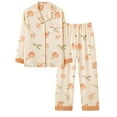 thumbnail image 1 of Hwmodou Womens Pajama Outfits Sets Cotton Pyjamas Female Autumn 2023 New Long Sleeved Thin Of Cotton Outside Home Wear Suit Fashion Loungewear Fall Winter Pj Outfit, 1 of 2