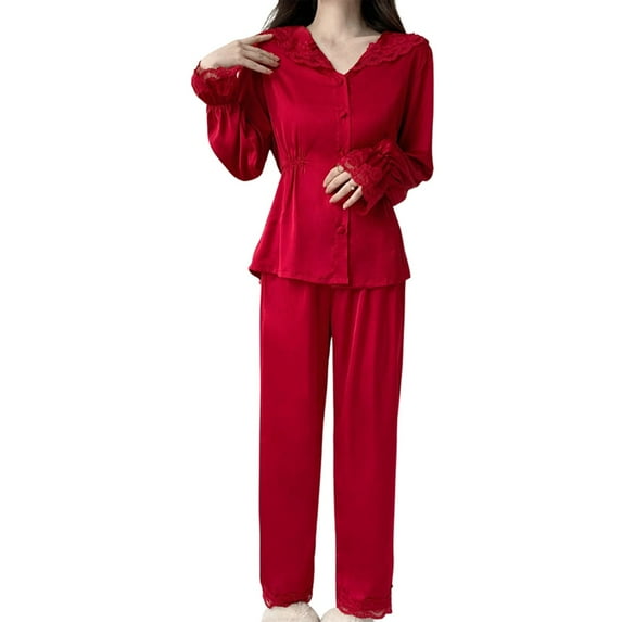 Hwmodou Womens Pajama Outfits Sets Women's Suit Thickened Small Fragrant Coral Velvet Warm And Sweet Home Clothes Fall Winter Pj Outfit