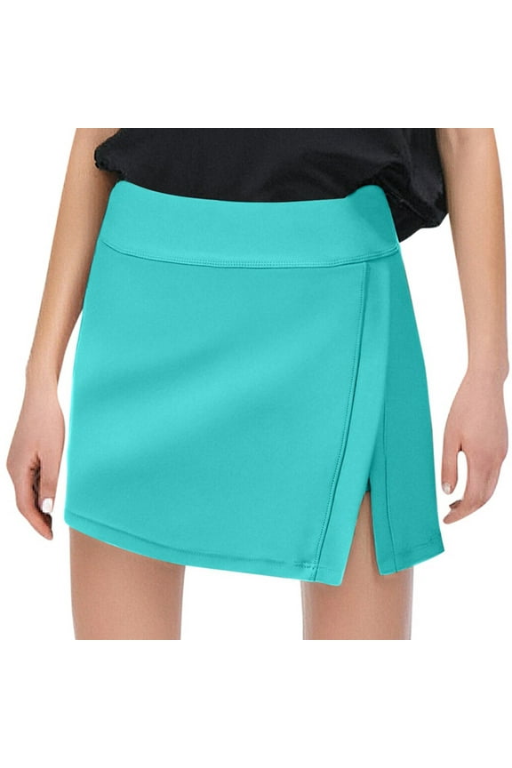 Wxolcjlv Womens Swim Skirt Quick Drying Side Split Beach Sports Swim Bottom With Built-In Panty